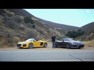 Лоб в лоб 93 audi r8 v10 spyder против porsche turbo cabriolet