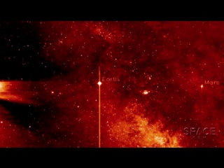 Earth, mars, pluto and milky way seen by spacecraft video