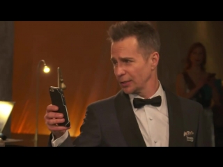 Sam rockwell and leslie bibb stand by the engraving station (90th annual academy awards governors ball)