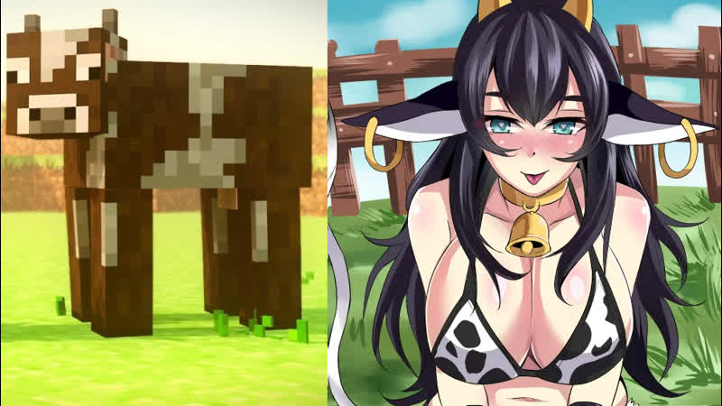 Cow minecraft anime ( корова майнкрафт аниме)