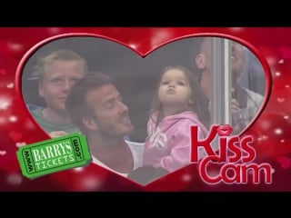 David beckham and daughter harper seven kiss cam