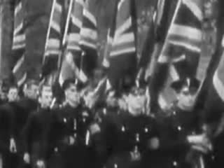 Oswald mosley british union parade in westminster, london martial