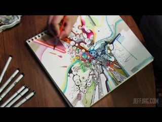 Tubes of wonder watercolor pen ink time lapse illustration jeffjag