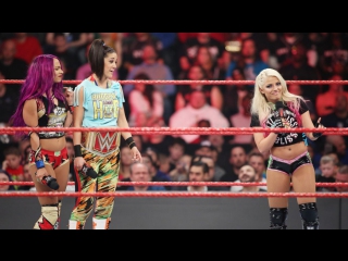 Wwe raw segment bayley & nia jax & sasha banks & alexa bliss & mickie james