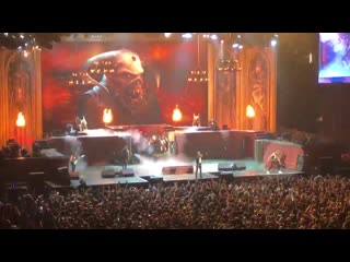 Iron maiden guitar accidentally flys out of grip