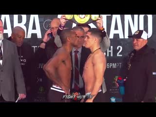 Brian castano not intimidated by erislandy lara one bit during face off at weigh in!
