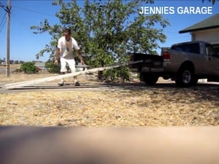 Loading a fzr600 in a ford ranger with wood board ramps