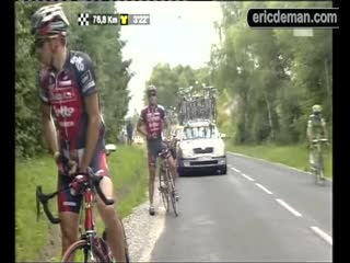 Tour de france cyclist pissing at roadside