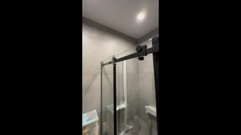 Душевая перегородка в черном профиле