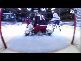 Joonas korpisalo makes two ridiculous stretched out pad saves in a row