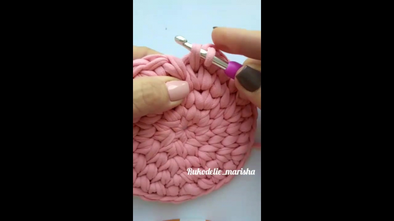 Вязание круга из трикотажной пряжи