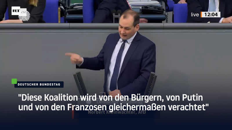"von bürgern, von putin, von franzosen verachtet" – afd abgeordneter rechnet mit ampel ab