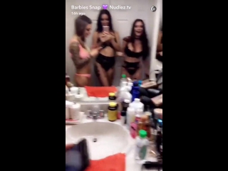 Barbies trio girls in bathroom