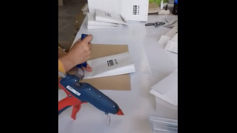 Сборка пакета с веревочной ручкой