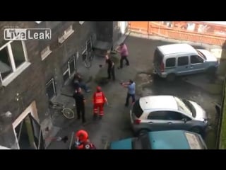 Superstrong not human vs dozens of policeman and medics