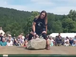 Leigh holland keen, a nurse by trade, was the second woman to lift scotland’s legendary dinnie stones, rocks weighing a combined