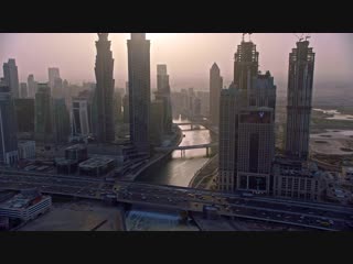 Dubai canal aerial video