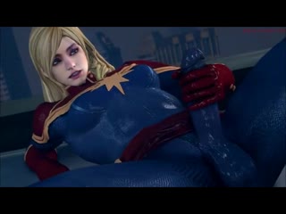 Carol danvers fapping her cock futa