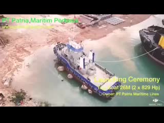 Launching tugboat 26m pt patria maritim perkasa