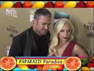 Lady gaga fiance tpornr kinney kiss at american horror story hotel premiere screening