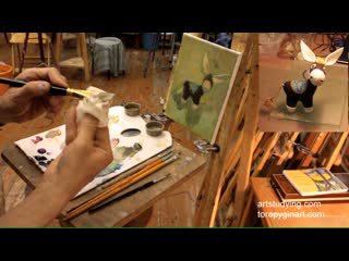 Этюд ослика обучение живописи масло введение, серия 7 3