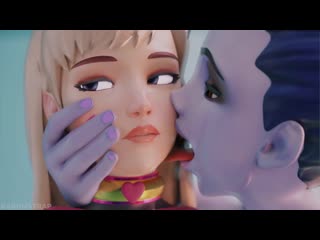 Widowmaker x yuri; lesbian; kissing; kissjob; cute; 3d sex porno hentai; [overwatch]