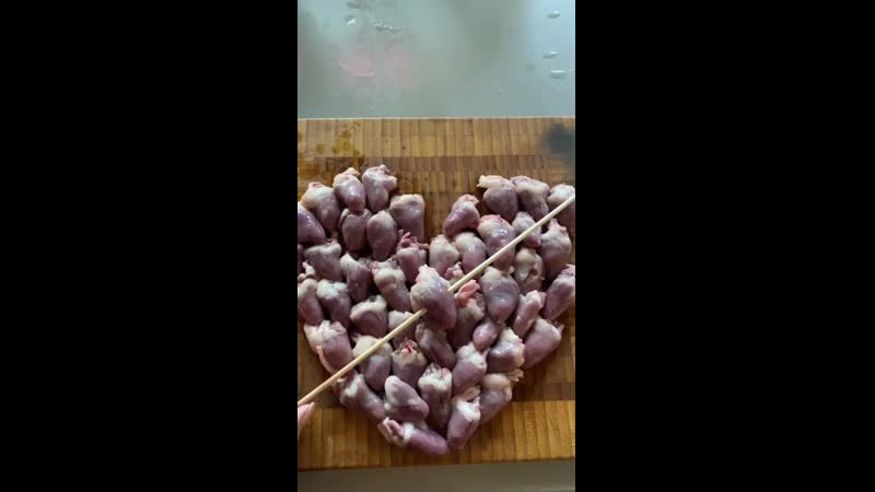 Шашлычки из куриных сердечек