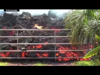 Dramatic timelapse footage shows lava engulfing c