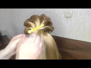 Красивая гулька с объемом quick hairstyle