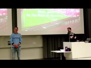 This norwegian man city fan lost a bet with his teacher and had to sing glory glory man ut