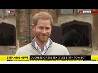The duke of sussex announces his wife has given birth to a baby boy