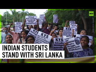 Indian students stage rally outside sri lankan embassy in new delhi in show of support