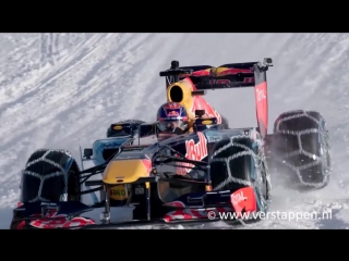 Max verstappen f1 snow demo red bull rb7 hahnenkamm