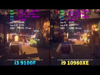 I3 9100f vs i9 10980xe (how big is the difference in 4k)