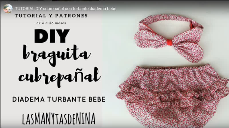 Tutorial diy cubrepañal con turbante diadema bebé