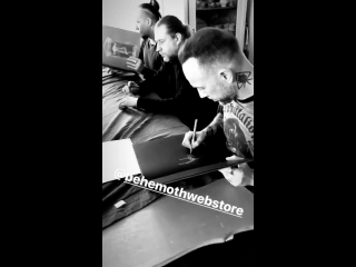 Signing session at behemoth webstore | messe noire lp