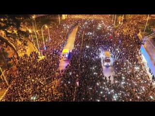 In hong kong, nearly two million protestors part like a wave to make way for ambulances