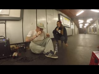 Girl joins rapper in the subway for an impromptu jam session (infidelix ft ellandm)