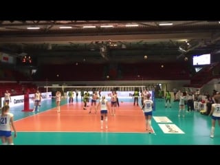 Ready to rock day 2 #montreuxmasters first up russia 🇷🇺 @volleyrus vs cameroon