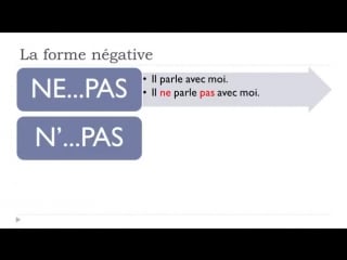 Learn french la forme négative