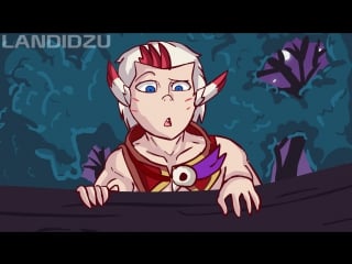 Kindred meet xayah and rakan (landidzu)