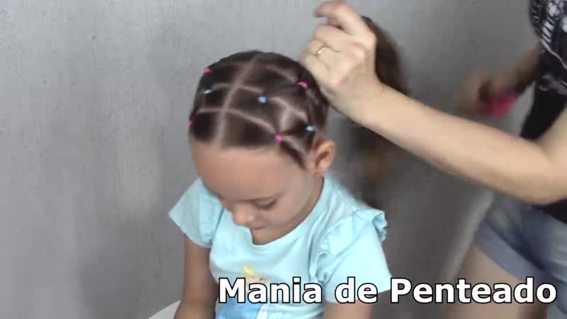 Penteado infantil com cabelo meio preso ou maria chiquinha hairstyle for little girl