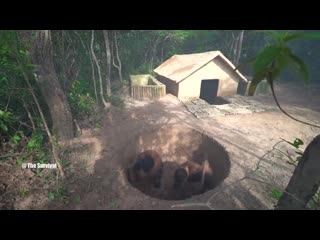 [the survival] build the most 3in1 roof underground house find groundwater and water filter well