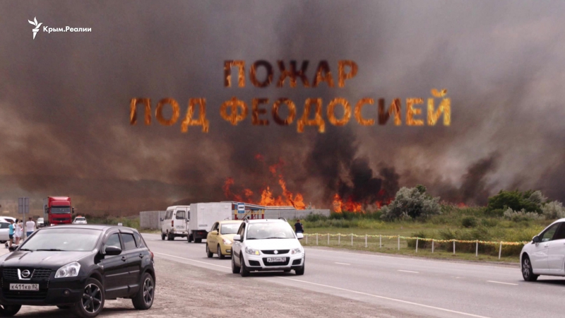 Юго восточный крым в дыму снова горит камыш под феодосией