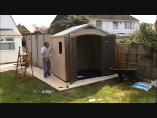 Keter plastic shed construction timelapsed video