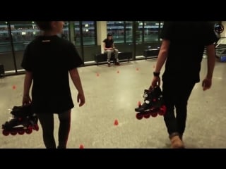 Freestyle slalom team session on hardcore evo 2 0 urban skates powerslide inline skates