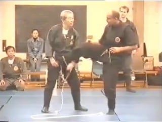 Masaaki hatsumi demostrating hojo jutsu