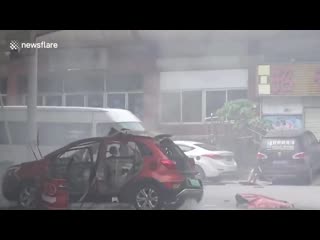 Liveleak com electric car explodes while charging in southern china