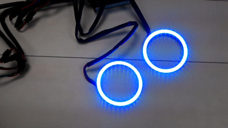 Кольца cob (ангельские глазки), rgb многоцветные с пультом д/у, 80 мм, 60 мм