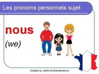 French lesson 12 subject pronouns in french pronoms personnels sujet pronombres personales francés